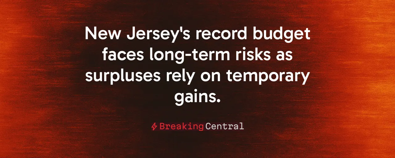 New Jersey's record budget faces long-term risks as surpluses rely on temporary gains.