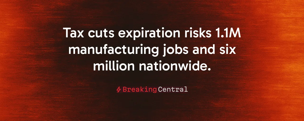 Tax cuts expiration risks 1.1M manufacturing jobs and six million nationwide.
