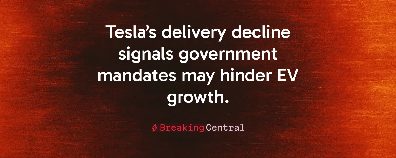 Tesla’s delivery decline signals government mandates may hinder EV growth.